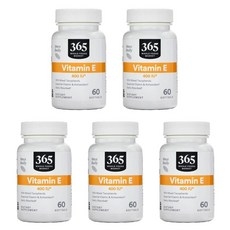 365 Whole Foods Market Vitamin E 400IU 홀푸드마켓 비타민 E 400IU 혼합 토코페롤 소프트젤, 60정, 5개 상세 이미지