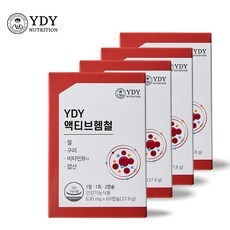YDY 액티브헴철 철분복용법 철분영양제 1박스 60캡슐 4개 상세 이미지