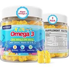 Omega 3 Gummies for Kids with Calcium Vitamin D3 & K2 C Omega-3 DHA Gummies for Focus and Memory B, 60 Count (Pack of 1) 이미지