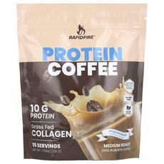 RAPIDFIRE Protein Coffee Original Blend Medium Roast 래피드파이어 프로틴 커피 오리지널 블렌드 미디엄 로스트, 225g, 4개