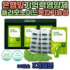 징코빌로바 은행잎 시니어 면역력 기억력 비타민 은행 추출물 항산화 플라보 노이드 놀배당체 할머니 혈행 브레인 유해산소 세포보호 비타민C 과라나 레시틴 항산화 비타민E, 30정, 3개 상세 이미지