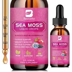 Sea Moss Liquid Drop - Black Seed Oil & Irish Sea Moss Gel with Ashwagandha Soursop Bitters Burdoc, Dragon Fruit 이미지
