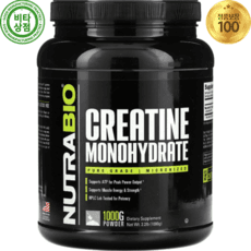 뉴트리바이오 미분화 크레아틴 모노하이드레이트 1000g Creatine Monohydrate micronized, 1kg, 1개 상품 이미지