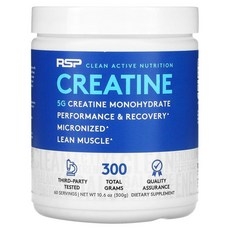 RSP Nutrition 크레아틴 일수화물 분말 5g 300g(10.6oz), 4개, 300g 상세 이미지