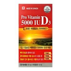 프로비타민 D3 5000IU 90캡슐 3개월분 국내산 KF94 새부리형마스크 동봉, 90정, 1개 이미지