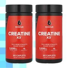 식스스타 Creatine X3 60정 크레아틴 운동 헬쓰 부스터 2병, 2개 상품 이미지