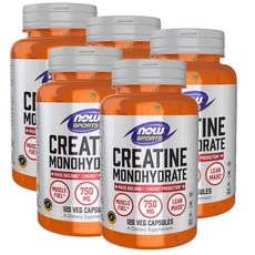나우푸드 크레아틴 모노하이드레이트 750mg 캡슐 NOW Creatine Monohydrate, 5개, 120정 상세 이미지