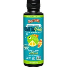 Barlean's Omega Pals Eye Health Liquid Tangerine Flavored Omega 3 for Kids Fish Oil Supplement wit, Lipsmackin' Citrus, 8 Ounce (Pack of 1) 상세 이미지