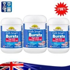 호주 약국 판매 정품 네이쳐스웨이 똑똑한 어린이 키즈 오메가 3 DHA EPA 피쉬 오일 트리오 180 츄어블 캡슐 3병 세일가, 180캡슐, 3개, 180정 이미지