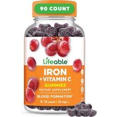 Lifeable Iron Gummies | 20mg | with Vitamin C | Great Tasting Blood Builder Iron Supplement | Iron 상품 이미지