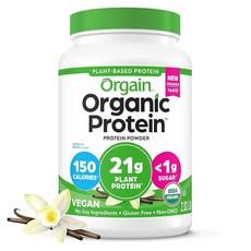 192847 Orgain 올게인 단백질 파우더 호박 콩 식물 기반 453.6g 1파운드, Vanilla, 1개 상품 이미지