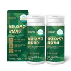 혈당유산균 프로바이오틱스 당당케어 바나바잎추출물 혼합유산균 장건강 코로솔산, 30정, 2세트