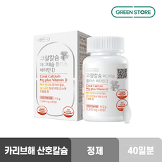 그린스토어 코랄칼슘 마그네슘 플러스 비타민D (80T 비엘헬스케어), 4개, 80정 상품 이미지