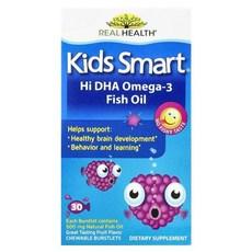 Bioglan Kids Smart® 하이 DHA 오메가 3 피쉬 오일 과일 맛 츄어블 버스트릿 30개, 1개, 30정 이미지