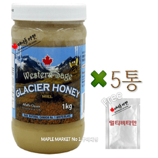캐나다 석청 아이스허니 빙하 꿀 허니 1kg+멀티비타민 정품 웨스턴세이지 캐나다 직배송, 1kg, 5개 상품 이미지