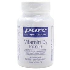 Pure Encapsulations 비타민 D3 1000 IU 캡슐, 1개, 120정 이미지