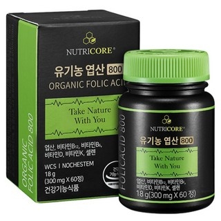 뉴트리코어 유기농 엽산 800, 60정 상세 이미지
