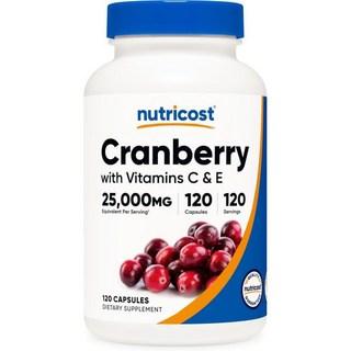 뉴트리코스트 크랜베리 비타민 C & E 25000mg 캡슐, 120정, 1개 상품 이미지