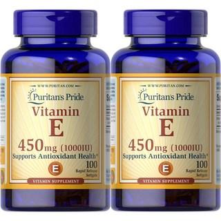 퓨리탄 프라이드 비타민E 450mg 1000IU 퀵릴리즈 소프트젤 100정, 2개 상품 이미지