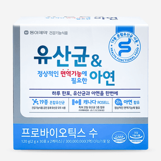 동아제약 유산균&아연 60포 약국용 프로바이오틱스, 120g, 1개 상품 이미지