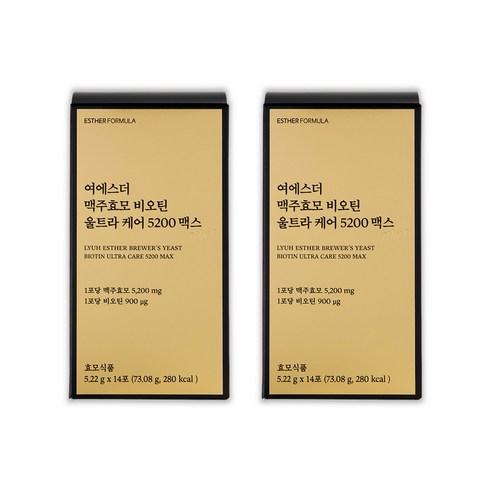 여에스더 맥주효모 비오틴 울트라 케어 5200 맥스, 14회분, 2개 상품 이미지