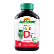 자미에슨 키즈 츄어블 비타민D 400IU 딸기맛, 100정, 1개 이미지