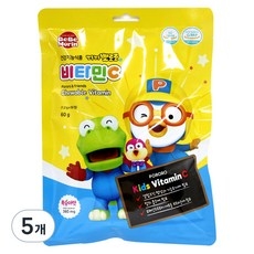 베베모린 뽀롱뽀롱 뽀로로 복숭아맛 비타민C, 50정, 5개 상세 이미지