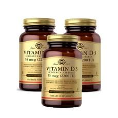 솔가 비타민 D3 (콜레칼시페롤) 2200IU 베지터블 캡슐, 100정, 3개 이미지