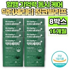 은행 잎 추출물 정 징코 GINKGO BILOBA Ginko 은행엽 은행나무 플라보놀배당체 혈행 개선 도움 영양제 아연 비타민 E B6 비오틴 엽산, 8박스, 60매입 상세 이미지