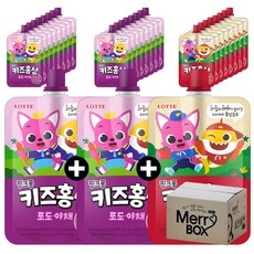 100mlx30개 혼합맛 핑크퐁 키즈홍삼 / 사과당근/ 포도야채/ 배도라지 뽀로로 홍삼쏙쏙, 1세트, 100ml, 04){포도야채20+사과당근10} 상세 이미지