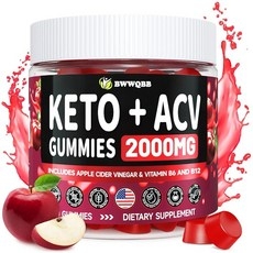 BWWQBB Natural Keto ACV 젤리 비트 뿌리 및 석류 함유 | 저설탕 비건 글루텐 프리 | 소화 지원 신진 대사 균형 및 팽창 완화 | 60개, 90 Count (Pack of 1), 1개 상세 이미지
