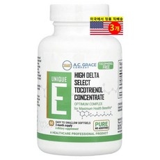 A.C. Grace Company 유니크비타민 E 토코트리에놀 125mg 토코페롤 무함유 Unique E Tocotrienol 60정, 3개 상세 이미지
