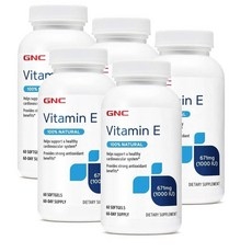 지엔씨 비타민E 내추럴 1000IU 소프트젤 GNC Vitamin E, 5개, 60정 상세 이미지