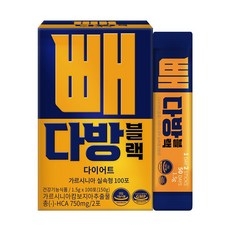 순수식품 빼다방 블랙 커피 다이어트 음료 가르시니아 방탄커피 MCT오일 1박스(총 100포) 실속형 체지방감소 건강기능식품, 1.5g, 100개 상세 이미지
