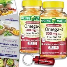 Spring Valley Fish Oil Omega 3 Fatty Acid Supplement Lemon Softgels 500 mg 60 Ct 2 pk Choice Bundle, 60 Count (Pack of 3), 2개 이미지