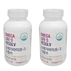 유니시티 오메가3 오메가라이프 3 리졸브 120캡슐 2개 건강에좋은, 120정