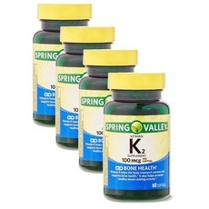 스프링밸리 비타민K2 100mcg 본 헬스 소프트젤 Spring Valley Vitamin K2, 4개, 60정 상세 이미지
