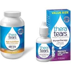 TheraTears 1200mg Omega 3 Supplement for Eye Nutrition Flaxseed Triglyceride Fish Oil and Vitamin, 1개 이미지