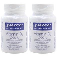 퓨어인캡슐레이션 비타민 D3 1000IU 캡슐, 2개, 120정 이미지