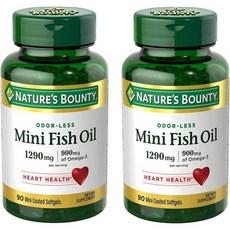 네이쳐스바운티 Nature's Bounty Mini Fish Oil Softgels 1290 mg Omega-3 Supports Heart Health Odor-Less 90, 네이쳐스바운티 Nature's Bounty Mini F 이미지