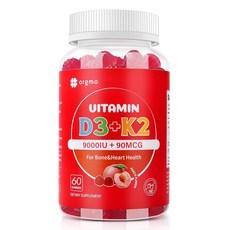 ORGMO Vitamin D3 K2 Gummies 10000IU for Adult Women Muscle Teeth Immune Support Sugar Free and Supp, ORGMO Vitamin D3 K2 Gummies 10, 1개 이미지