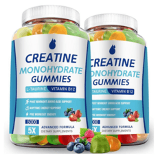 MAXHEMP 크레아틴 모노하이드레이트 5000mg +C+L-타우린+베타인+알파GPC+B12 구미 혼합베리맛 80개 x2팩, 1개, 10mg 상품 이미지