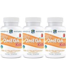 노르딕 내추럴스 어린이 오메가3 데일리 키즈영양제 340mg 딸기맛 30소프트젤 X 3통, 3개, 30정 이미지