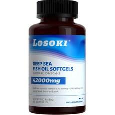 Deep Sea Fish Oil - 1000 mg EPA & DHA Omega-3 Fatty Acids Wild Caught Fish Burpless Softge, Deep Sea Fish Oil - 1000 mg EP 이미지