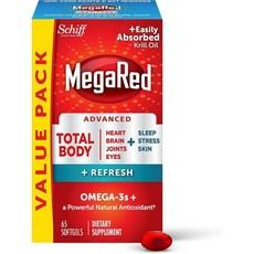 Omega-3 Blend Total Body + Refresh 500mg Softgels MegaRed 65 count in a bottle Easily Absorbed Kri, 65 Count (Pack of 1), Total Body Refresh 이미지
