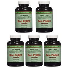 Y.S. Eco Bee Farms 100% Pure Bee Pollen 1000mg YS 에코비팜스 비폴렌 벌화분 1000mg, 5개, 200정 이미지