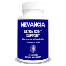 Nevancia 글루코사민 콘드로이틴 강황 MSM 보스웰리아 메티오닌이 함유된 울트라 조인트 서포트 관절 건강 편안함 이동성 및 안정성 지원 60캡슐 20일 분량, 60정, 1개 상세 이미지