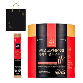 고려홍삼중앙회 6년근 고려홍삼정 투데이 골드 스틱 + 쇼핑백, 10ml, 100개 상품 이미지