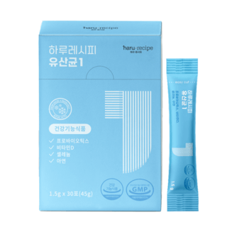 하루레시피 유산균1 1초 유산균 프로바이오틱스 1.5g x 30포 (1개월분), 45g, 1개 상세 이미지
