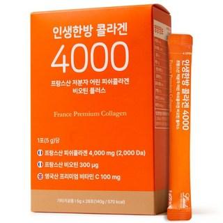 인생한방 콜라겐 4000 프랑스산 저분자 어린 피쉬 콜라겐 비오틴 플러스 140g 1개 상품 이미지